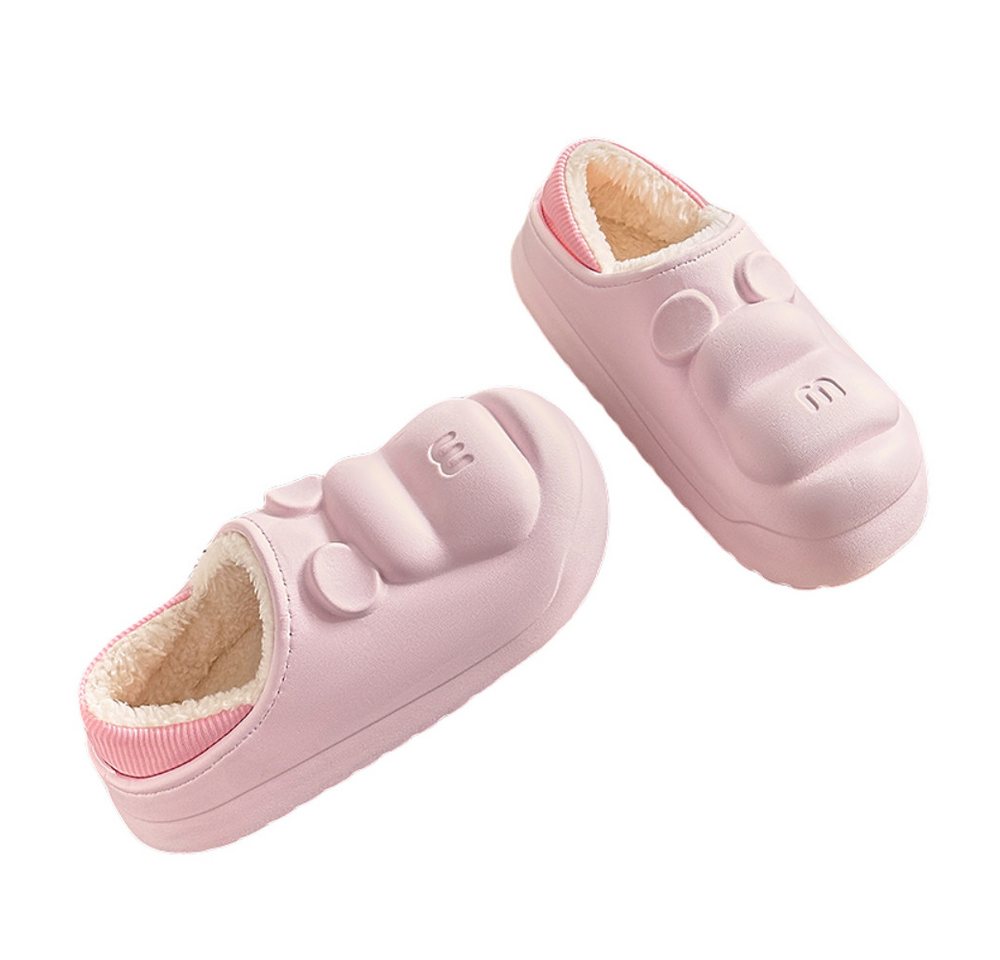 Blusmart Winterwarme Baumwollhausschuhe Hüttenschuhe (unisex, Hausschuhe aus weicher Baumwolle mit dicken Sohlen) Atmungsaktiv, warm und wasserdicht für den Heimgebrauch