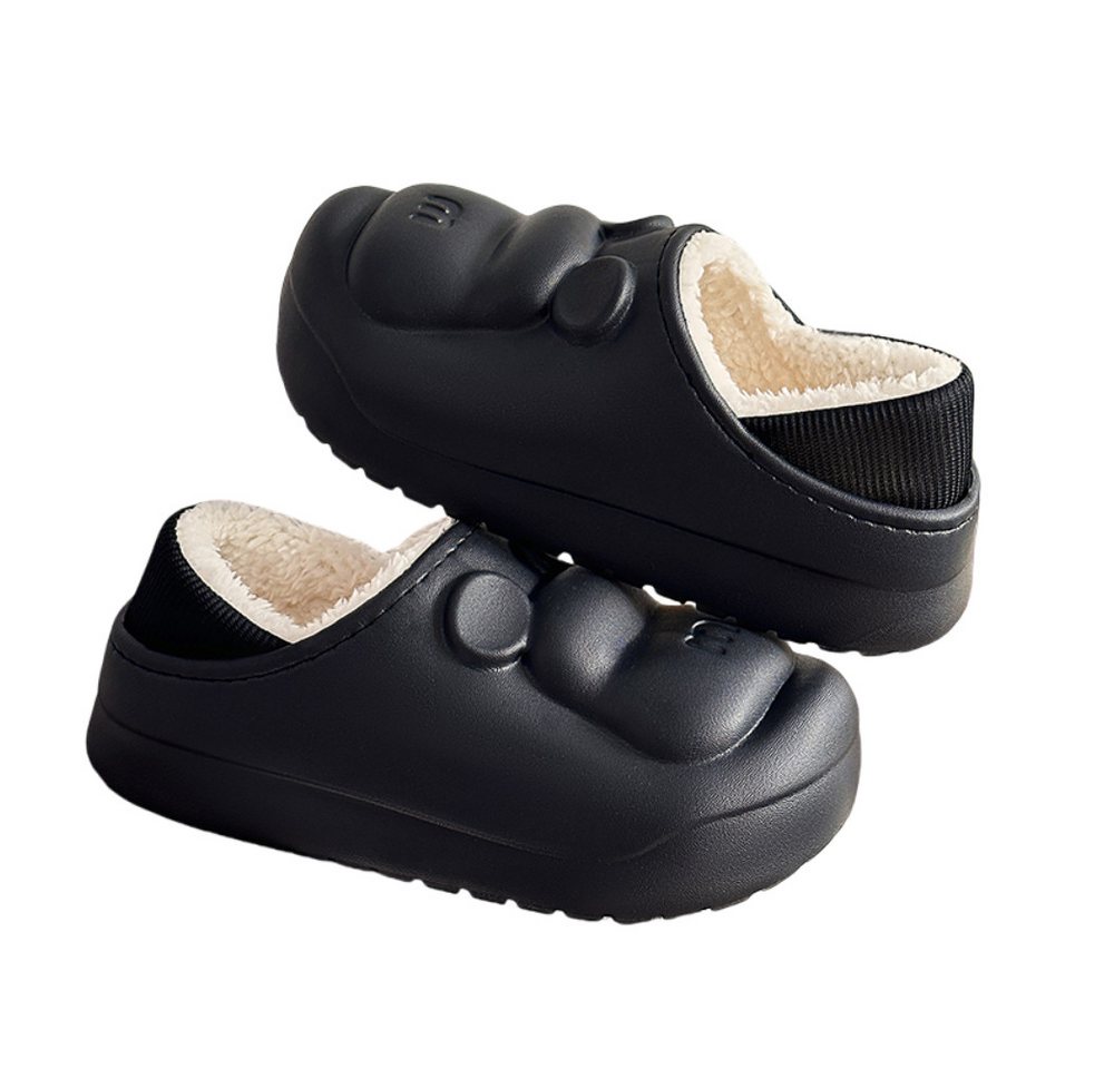 Blusmart Winterwarme Baumwollhausschuhe Hüttenschuhe (unisex, Hausschuhe aus weicher Baumwolle mit dicken Sohlen) Atmungsaktiv, warm und wasserdicht für den Heimgebrauch