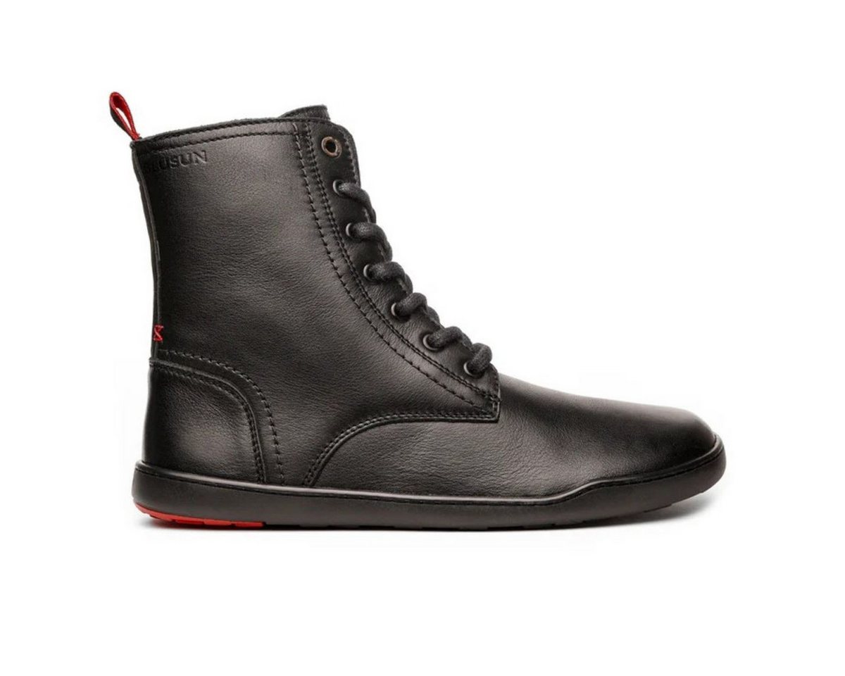 BLUSUN BLSN-040W Schnürstiefel für Damen aus Terracare® Leder schwarz Barfußschuh hochwertigem Terracare®-Leder