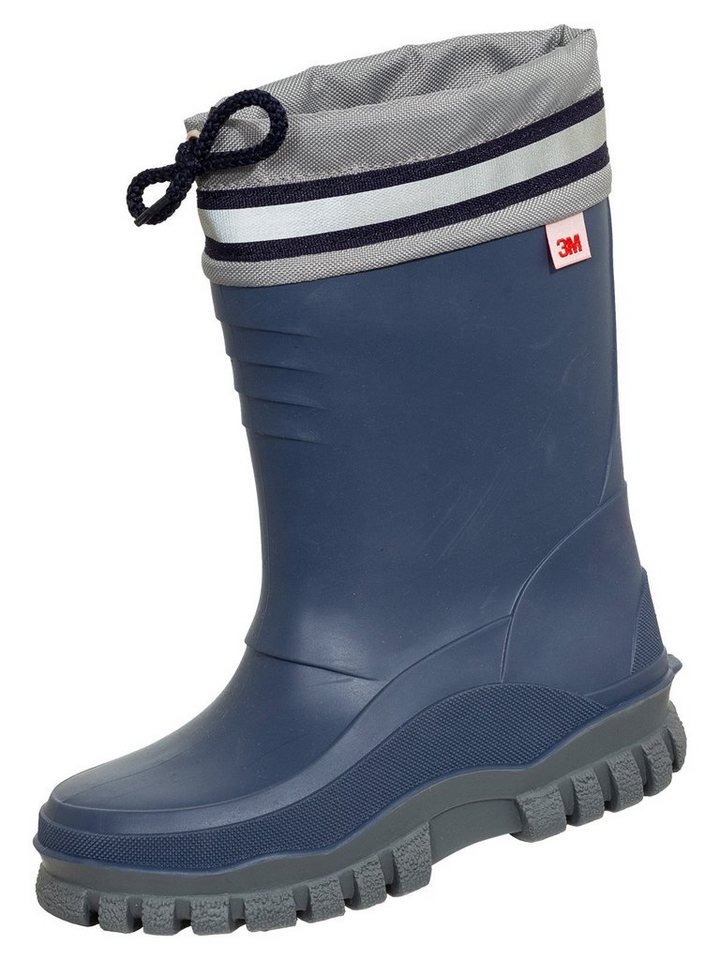 Bockstiegel Arktis Kinderwinterstiefel gefüttert Gummistiefel (blau/grau)