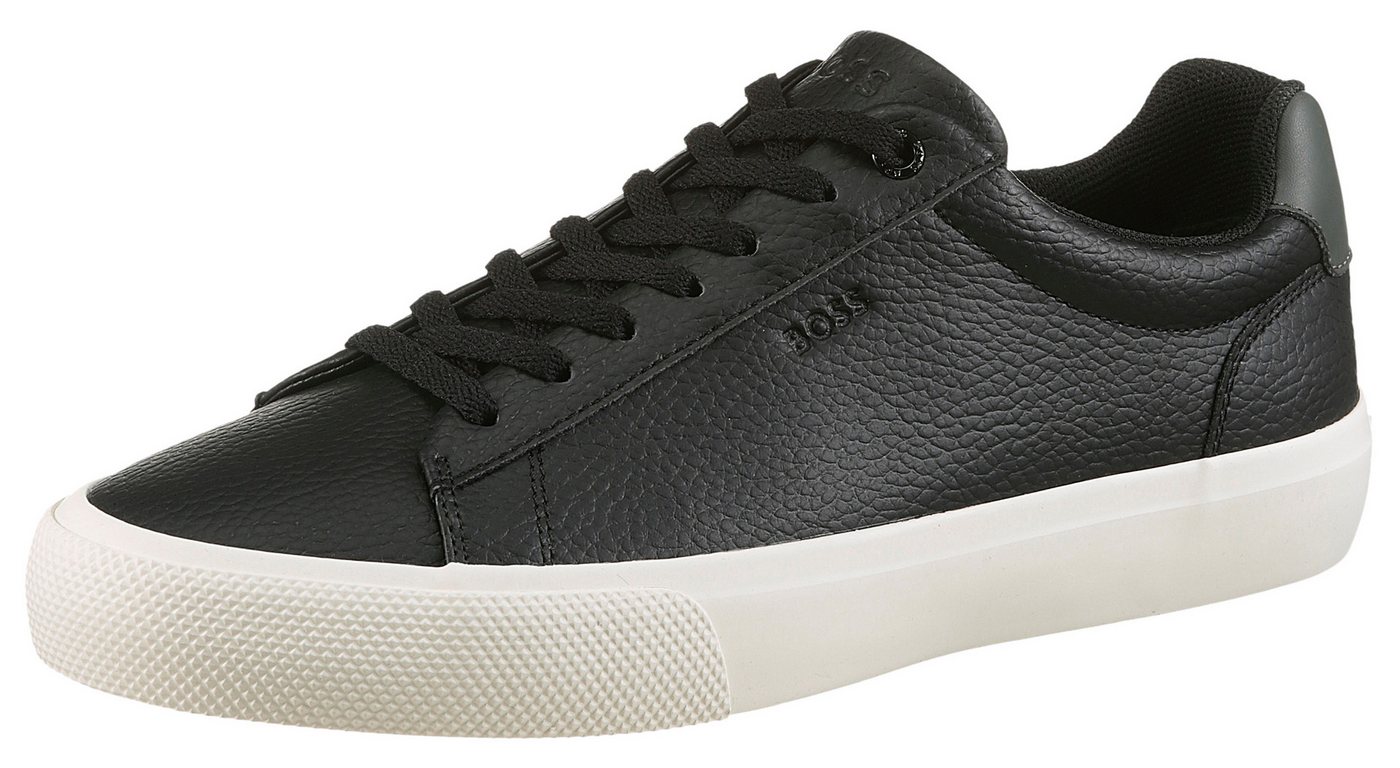 Boss Aiden_Tenn Sneaker Schnürschuh, Halbschuh, Freizeitschuh mit Schaftrandpolsterung (grau/schwarz)