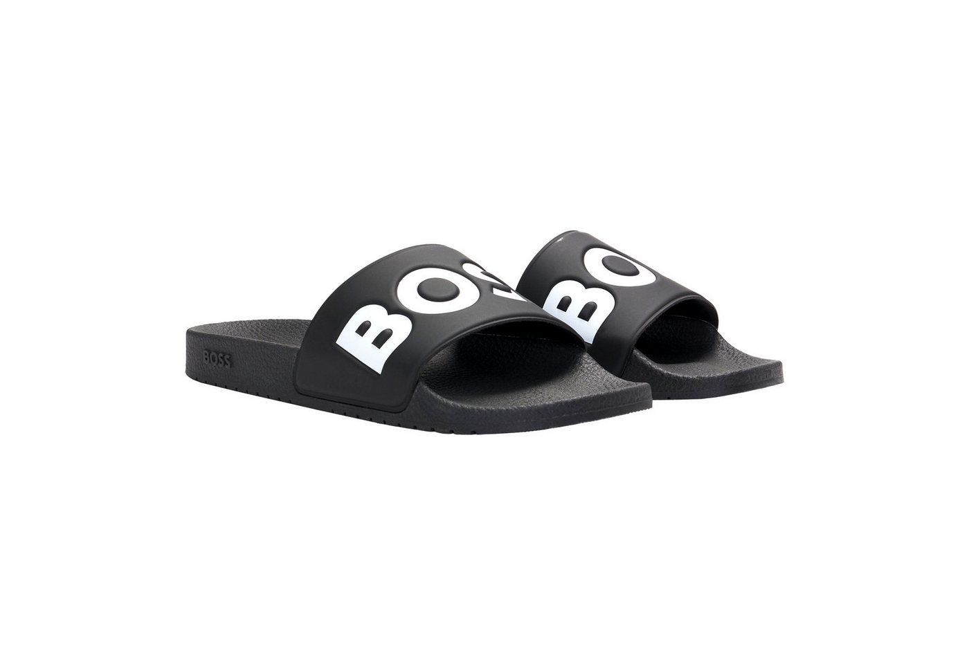 Boss Aryeh Slid Badepantolette mit großem Markenschriftzug auf den Riemen