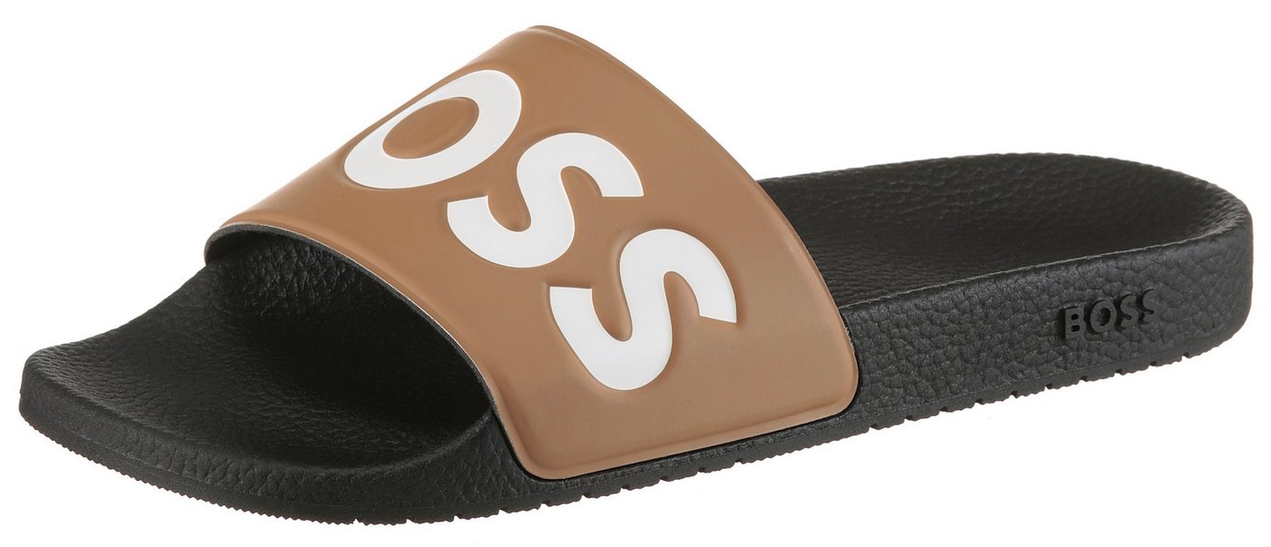 Boss Aryeh_Slid Badepantolette Pool Slides, Pantolette, Strandschuh mit großem Logo