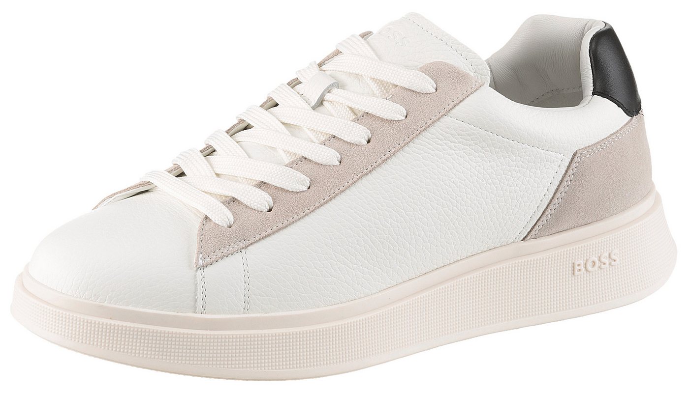 Boss Bulton_Runn Sneaker Schnürschuh, Halbschuh, Casual Sneaker mit weichem Schaftrand (grau/schwarz/weiß)