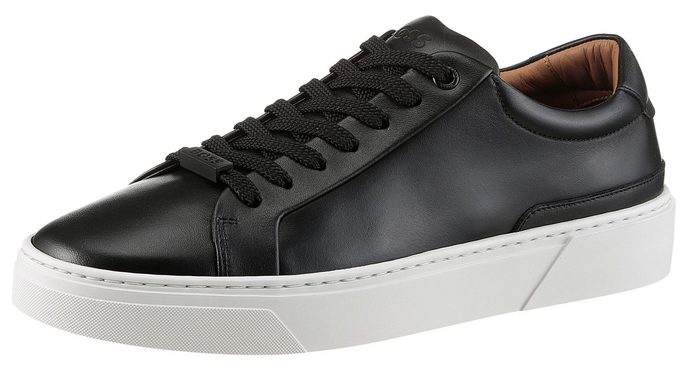 Boss Gary_Tenn_nalu Sneaker, Schnürschuh, Freizeitschuh, Halbschuh mit weicher Lederinnensohle (schwarz)