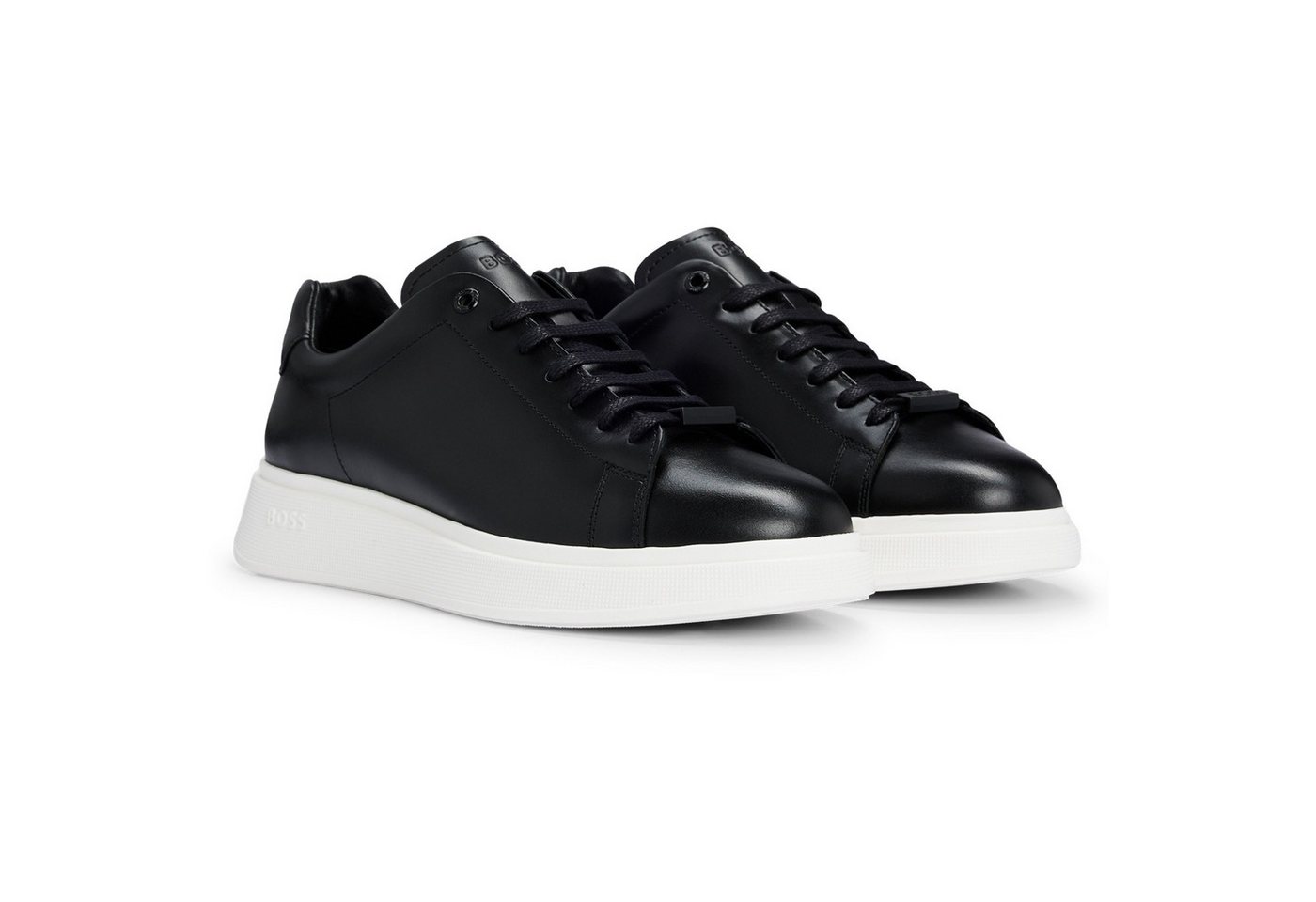Boss Herren Sneaker Leder Bulton_Runn_lt_N Sneaker (schwarz)