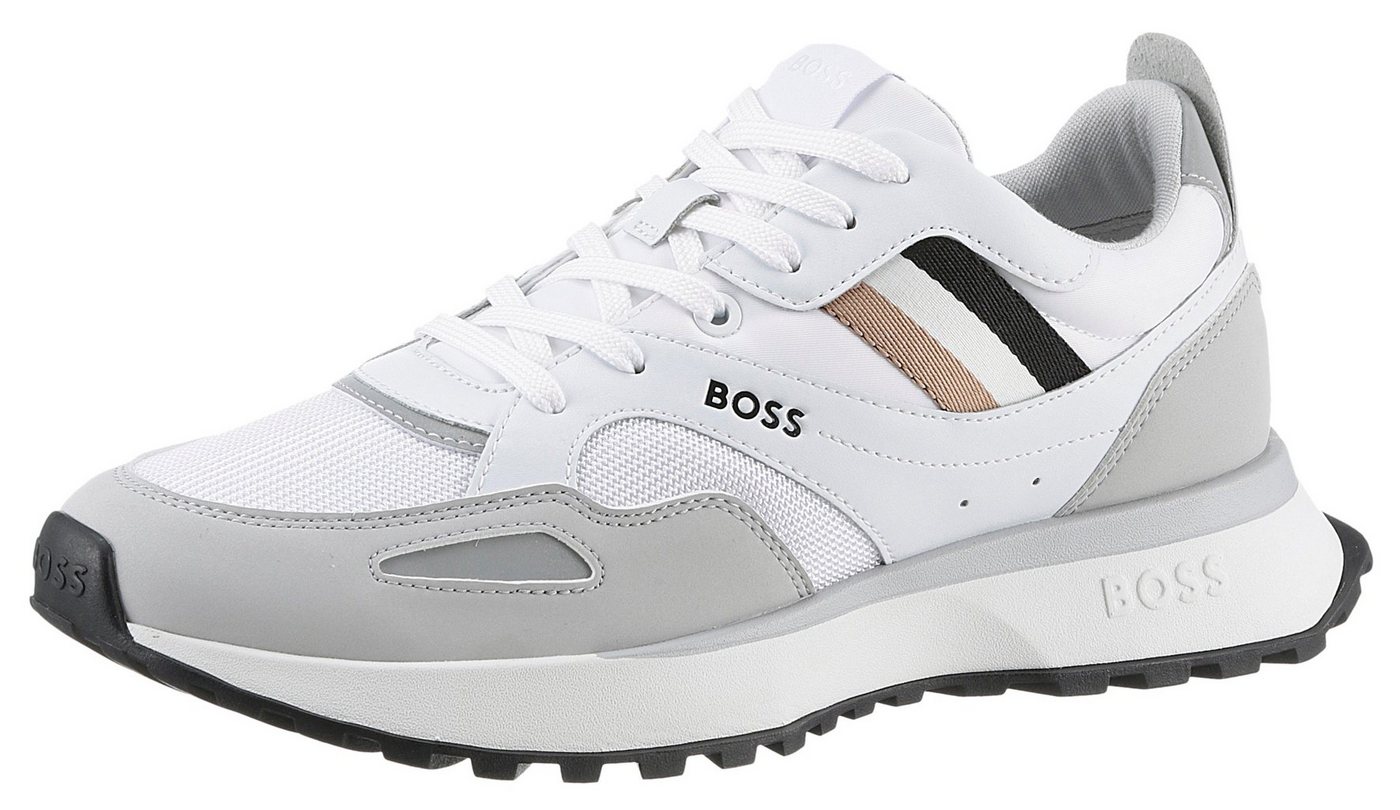 Boss Jonah_Runn Sneaker mit BOSS-Markenlabel, Freizeitschuh, Halbschuh, Schnürschuh (weiß)