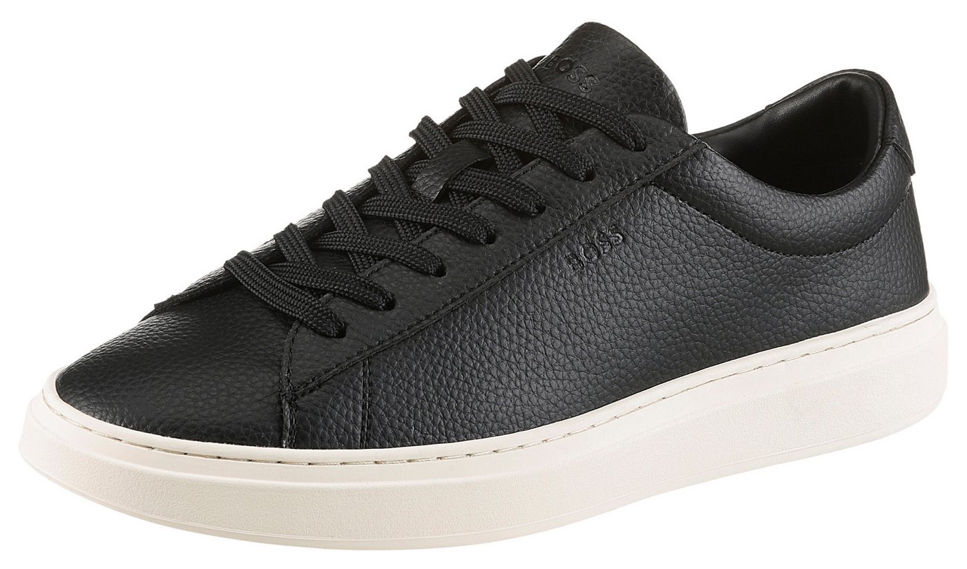Boss Kieran Tenn Sneaker Schnürschuh, Halbschuh, Casual-Sneaker mit weichem Schaftrand (schwarz)