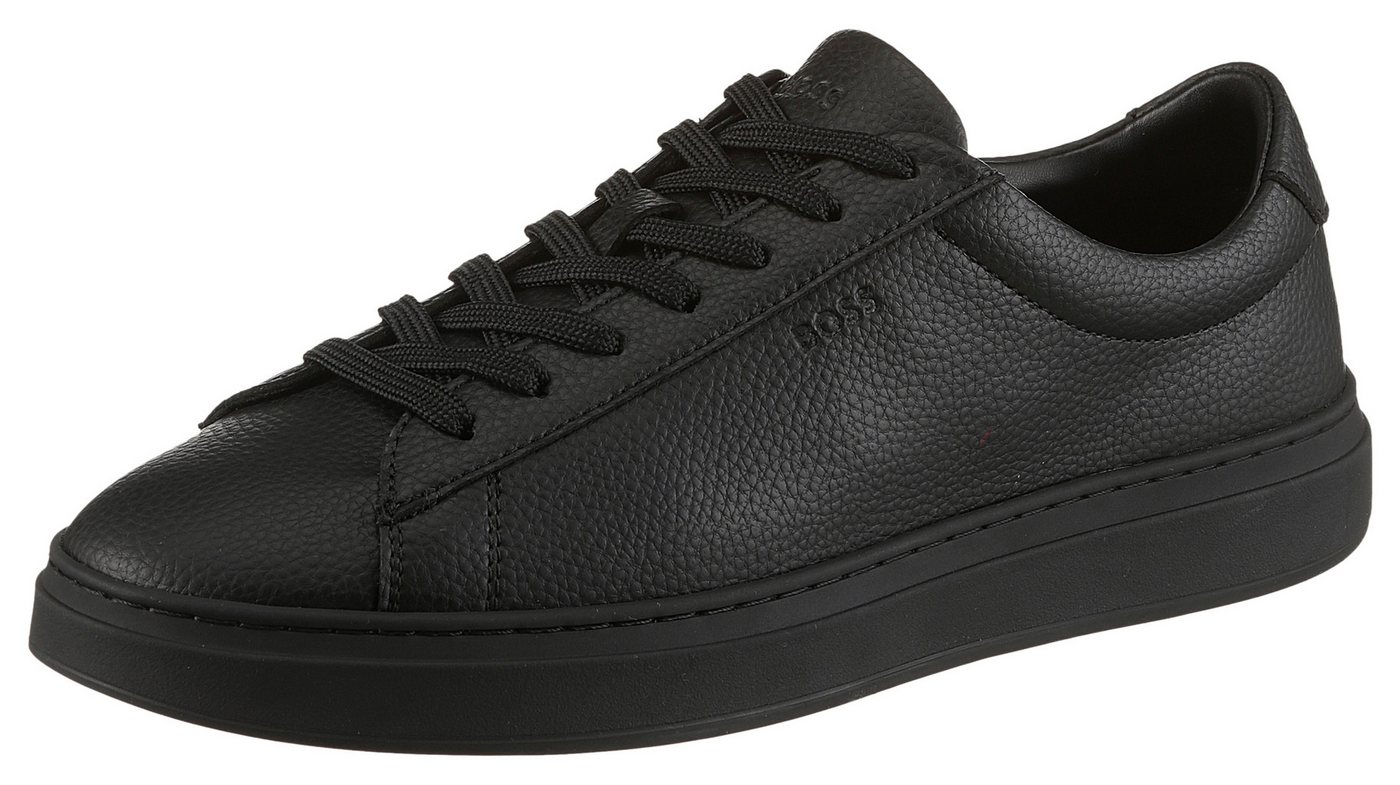 Boss Kieran Tenn Sneaker Schnürschuh, Halbschuh, Casual-Sneaker mit weichem Schaftrand (schwarz)