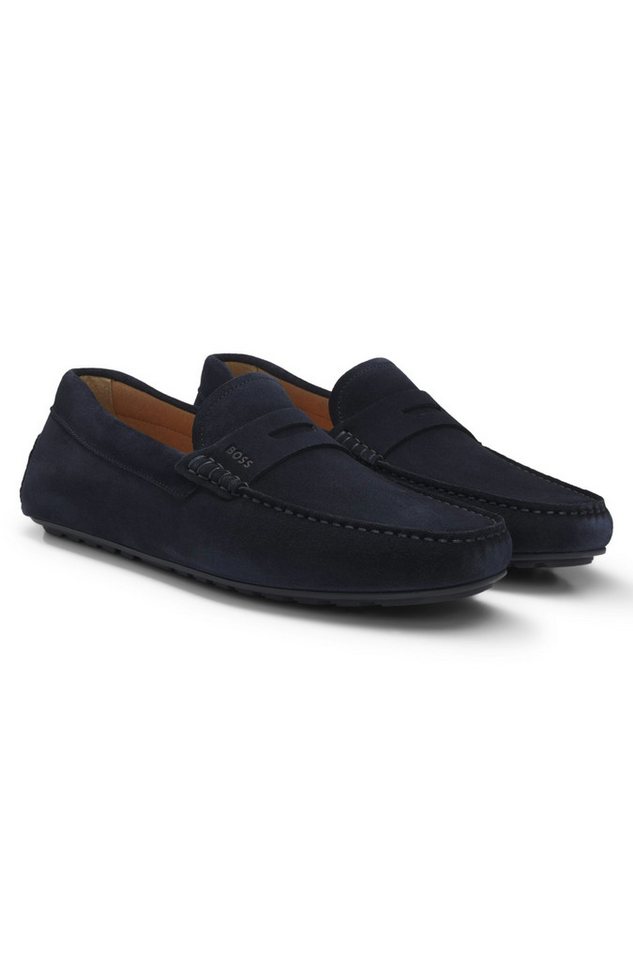 Boss Noel_Mocc Slipper Schlupfschuh, Mokassin, Loafer, weich und flexibel (blau)
