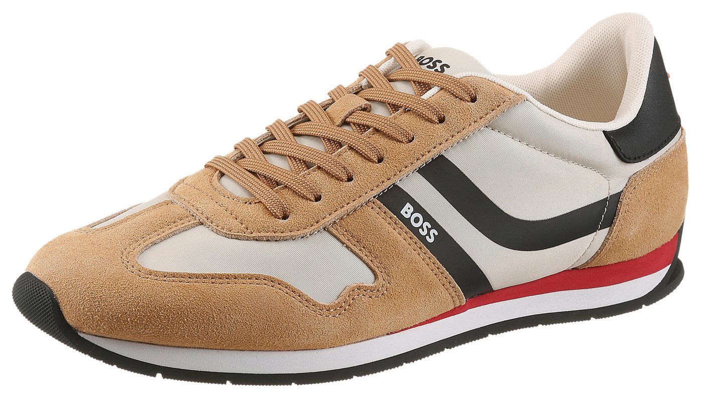 Boss Orange Levon_Runn_ Sneaker Freizeitschuh, Halbschuh, Schnürschuh mit Kontrastbesätzen (beige)