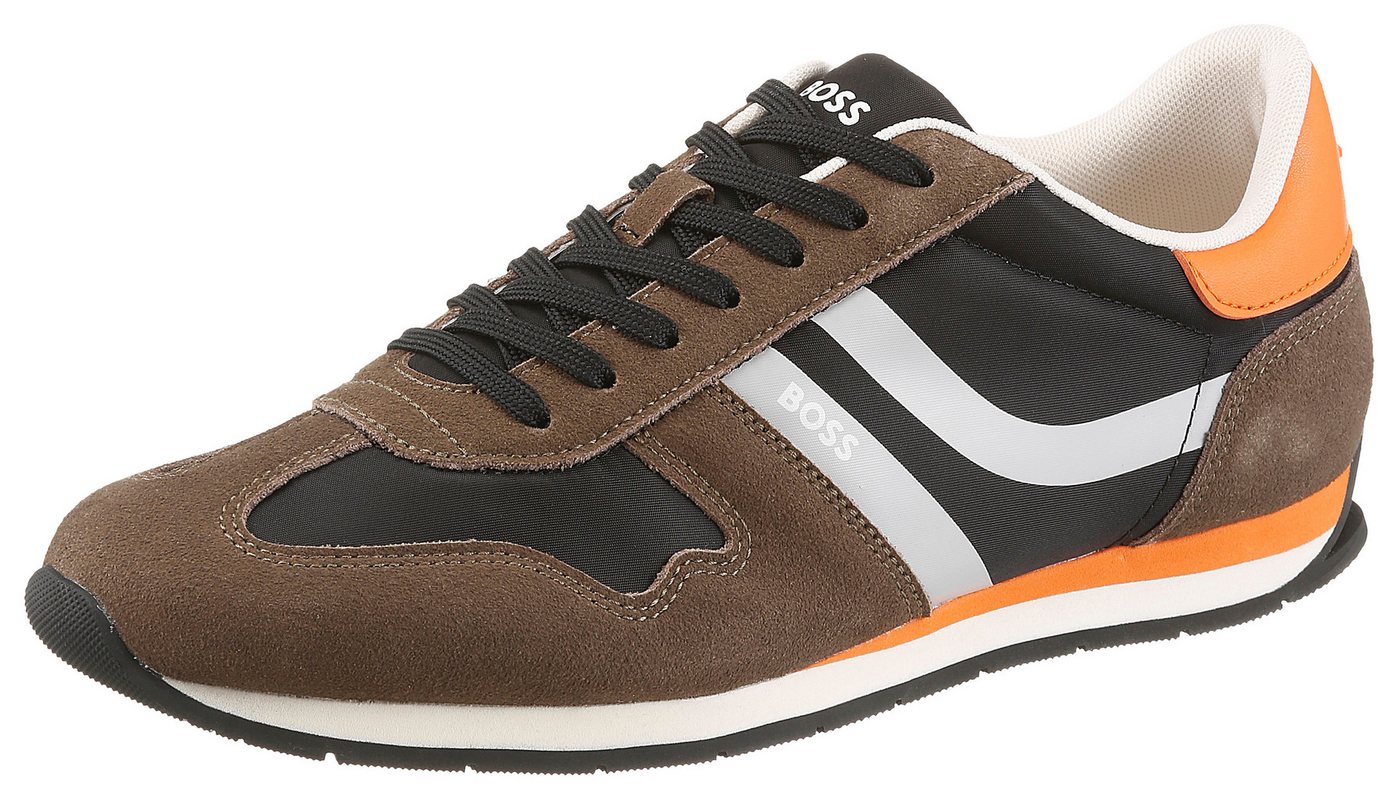 Boss Orange Levon_Runn_ Sneaker Freizeitschuh, Halbschuh, Schnürschuh mit Kontrastbesätzen (braun/schwarz)