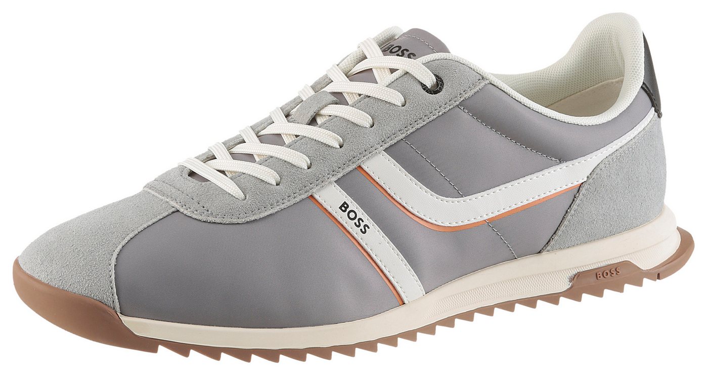 Boss Orange Zayn_Lowp Sneaker Freizeitschuh, Halbschuh, Schnürschuh im Retro-Look (grau/weiß)