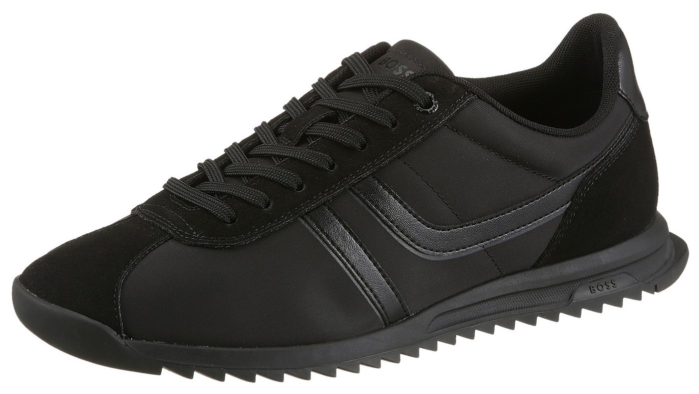 Boss Orange Zayn_Lowp Sneaker, Freizeitschuh, Halbschuh, Schnürschuh mit Kontrastbesätzen (schwarz)