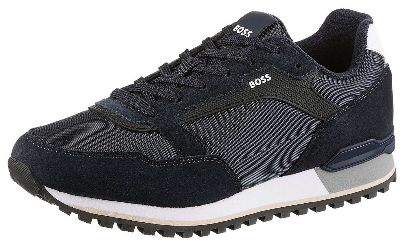 Boss Parkour_L_Runn Sneaker Schnürschuh, Halbschuh, Freizeitsneaker mit Profilsohle (blau)