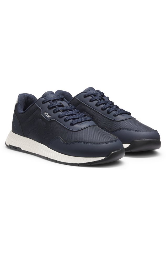 Boss Titanium Runn Sneaker Casual-Schnürschuh, Halbschuh, Freizeitschuh mit weichem Schaftrand (blau)