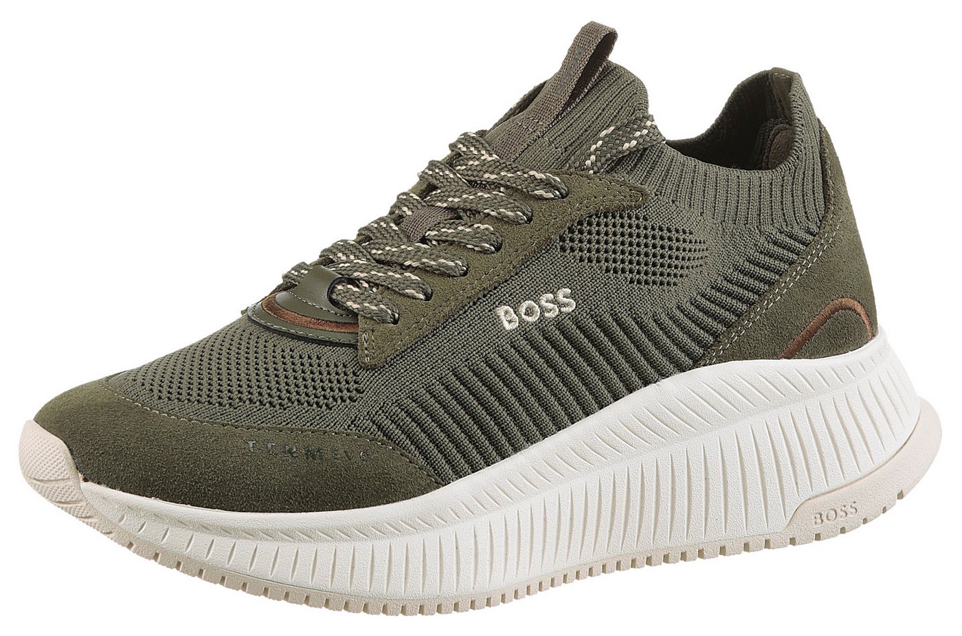 Boss TTNMECO-SLON Slip-On Sneaker, Freizeitsneaker, Halbschuh, Slip in mit elastischem Einstieg (grün)