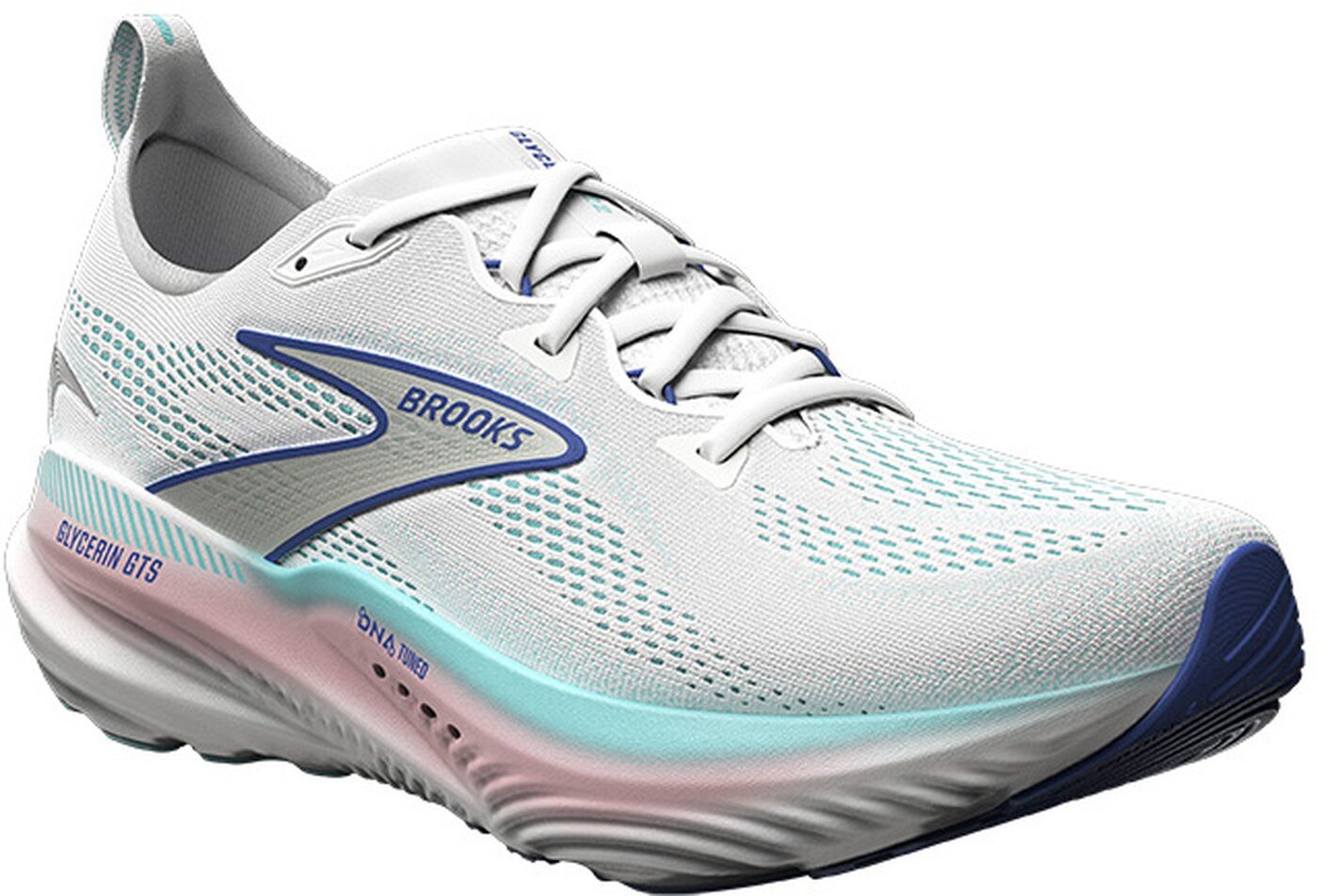 Brooks Glycerin GTS 22 - Damen Laufschuh - White/Limpet Shell/Amparo Blue Laufschuh