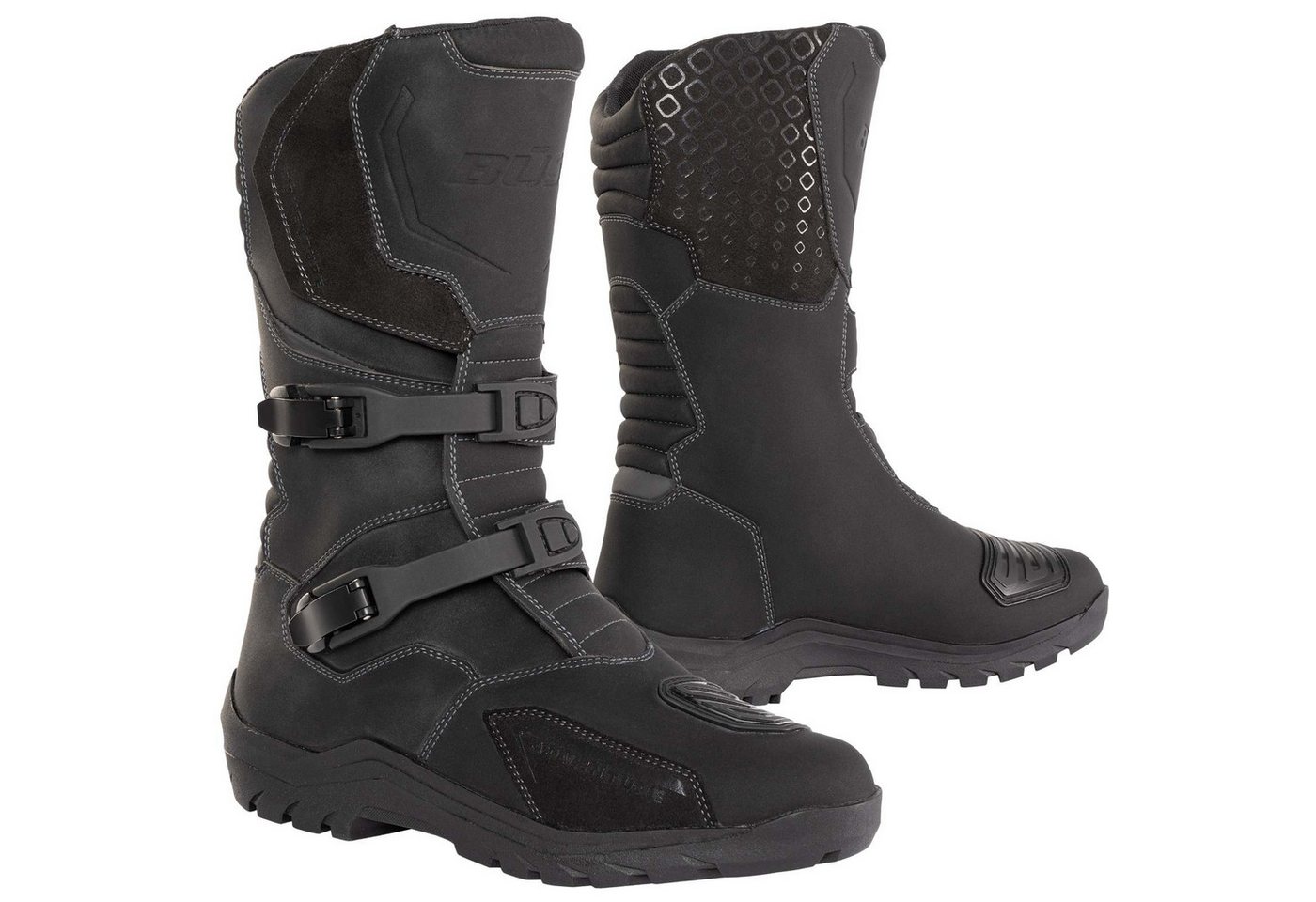 Büse Adventurestiefel schwarz Motorradstiefel (Packung, Antistatische und Öl- und Benzinfeste Sohle)
