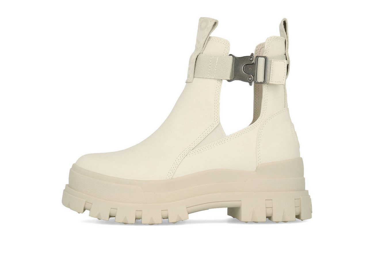 Buffalo Aspha Coa Bootie Flat Damen Vegan Nubuck Off White Sneaker