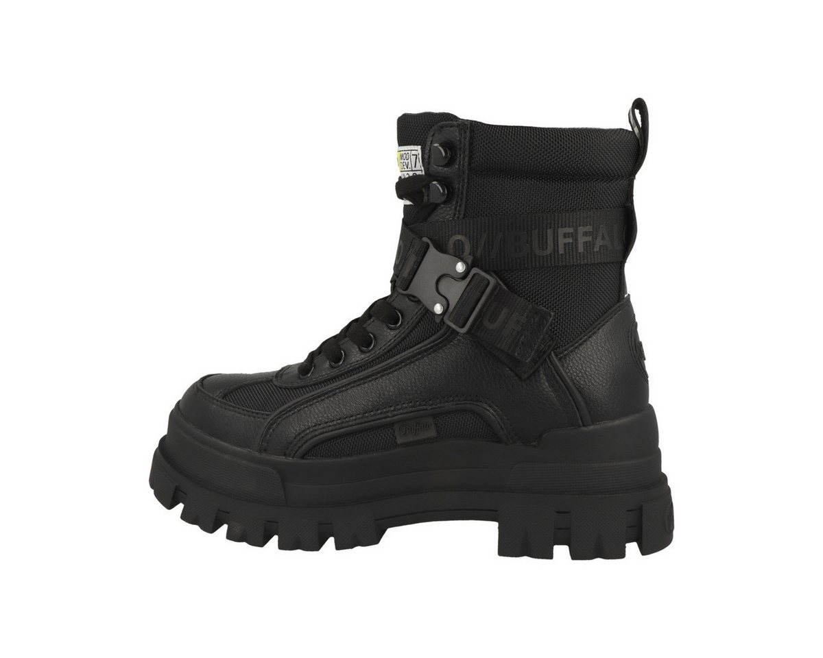 Buffalo Aspha Com1 Damen Schnürboots Stiefeletten, Stiefel, Winterstiefel, Winterboots, Schneestiefel (schwarz)