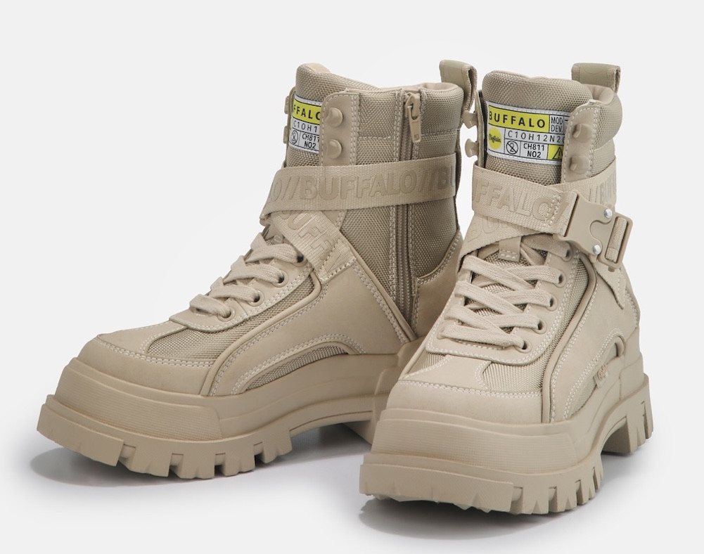 Buffalo Aspha Com1 Vegan Winterboots Schnürstiefelette, Plateauboots mit Innen-Reißverschluss