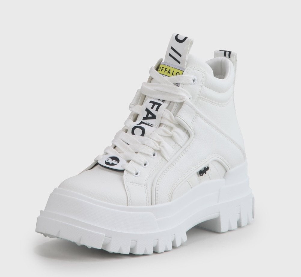 Buffalo ASPHA NC MID Schnürboots Plateauboots, Schnürstiefelette, High Top Sneaker in monochromer Optik