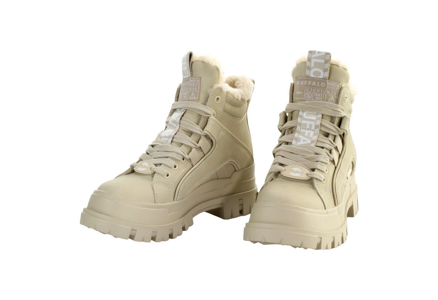Buffalo Aspha NC MID Warm Stiefel mit Schnürung (beige)