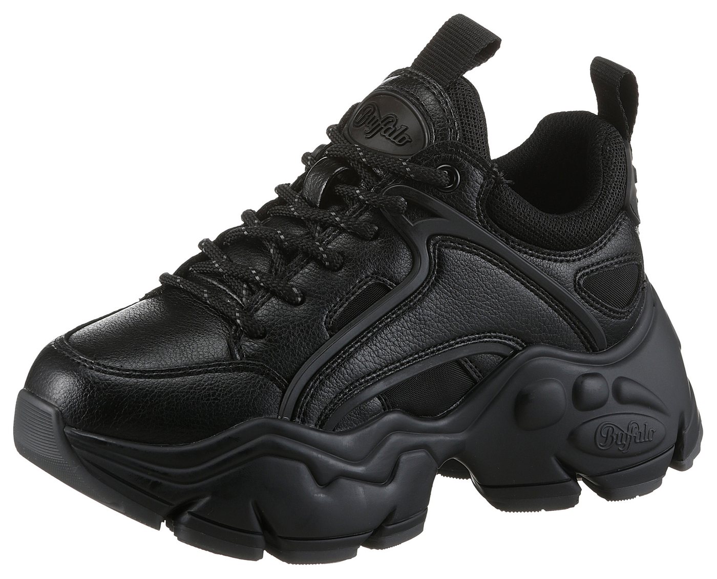 Buffalo BINARY Sneaker in monochromer Optik, Freizeitschuh, Halbschuh, Schnürschuh