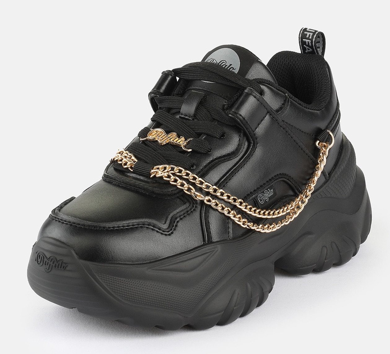 Buffalo Bliss Chain Plateausneaker Halbschuh, Schnürschuh, Chunky Sneaker mit Zierkette