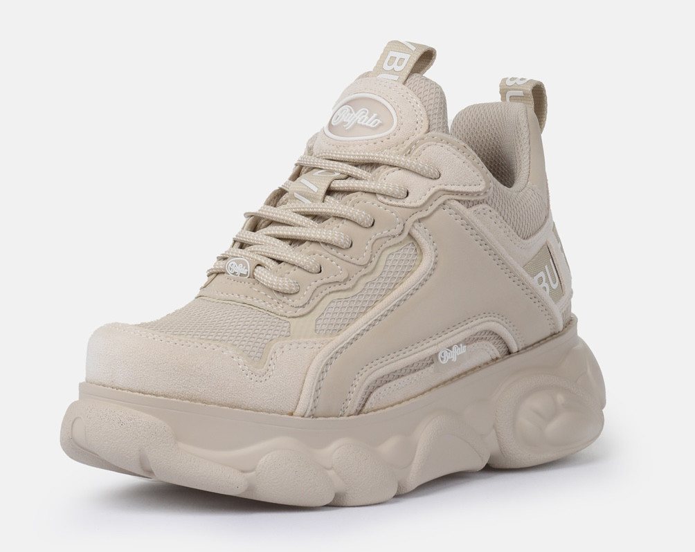 Buffalo CLD CHAI Plateausneaker High Top Sneaker, Schnürboots, Stiefelette mit Memory Foam (beige)
