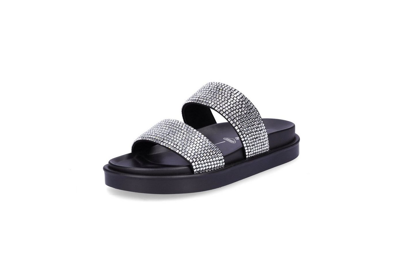 Buffalo Damen Pantolette Sol TSS Glam schwarz-silber Pantolette