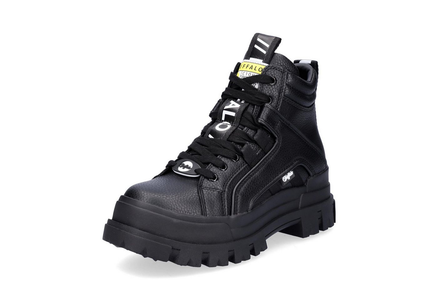 Buffalo Damen Plateau Schnürboot Aspha NC Mid schwarz Schnürboots