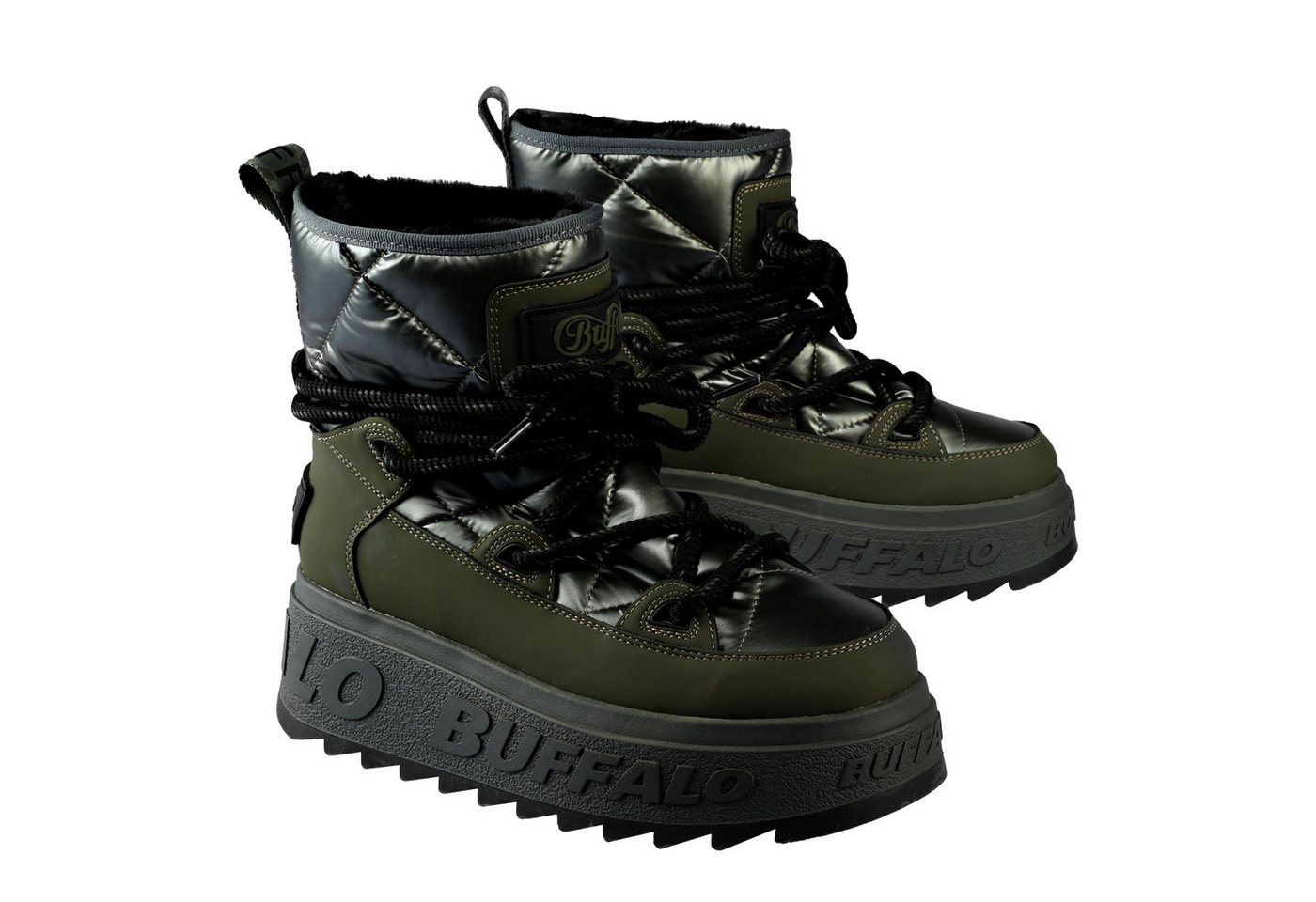 Buffalo Eliza Snow Boot Stiefelette mit Plateauabsatz (grün)