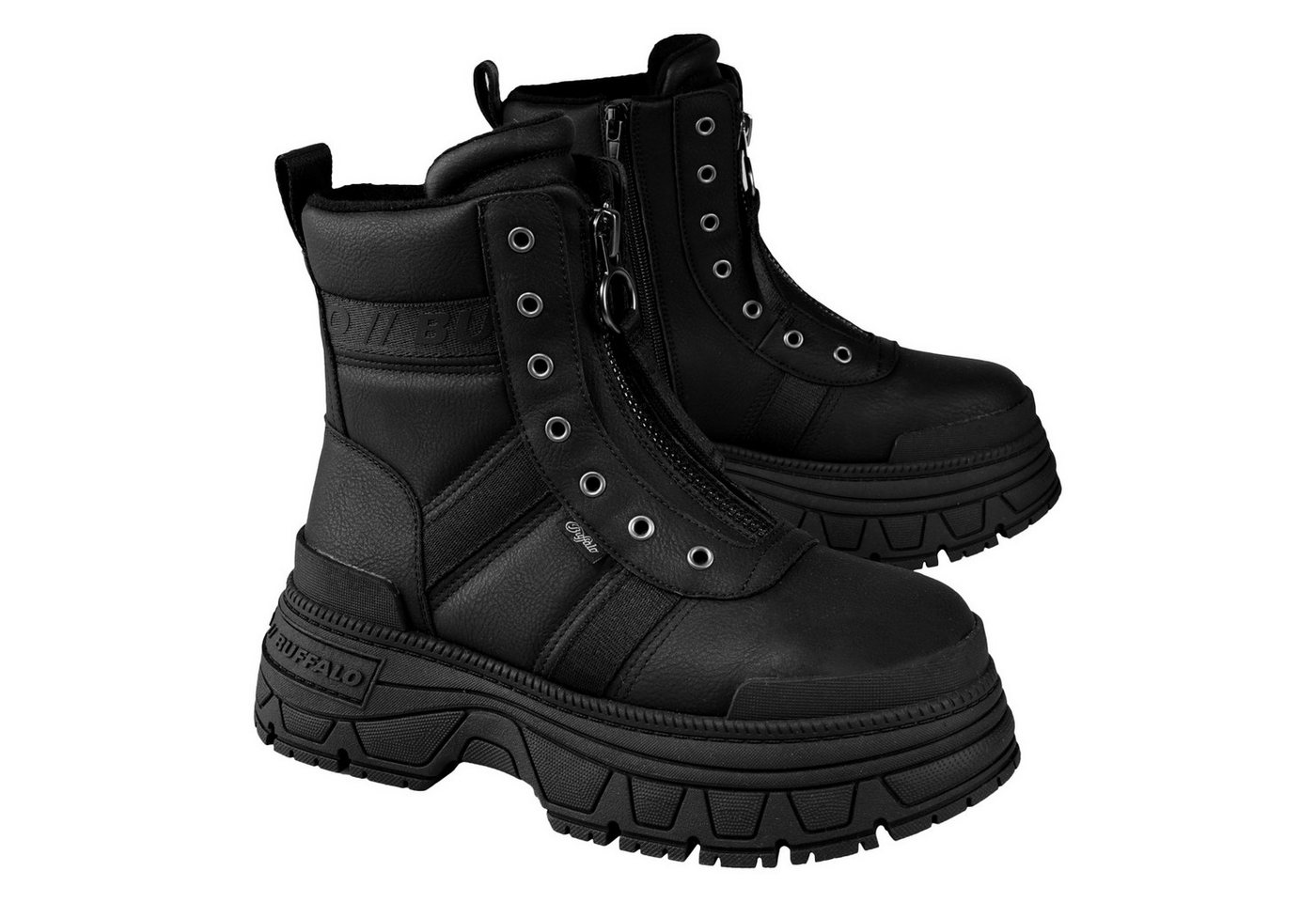 Buffalo Fusion Front Zip Stiefel mit seitlichen und Front-Reißverschluss