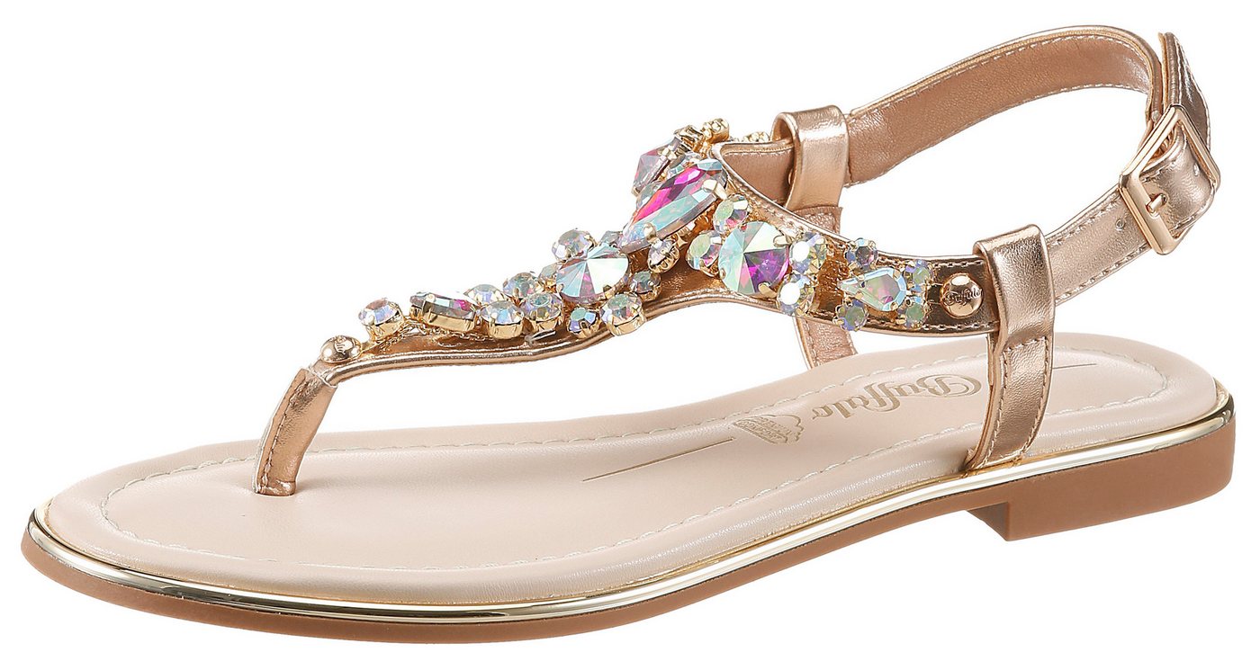 Buffalo KIRA ICE Zehentrenner, Riemchensandale, Sommerschuh, Urlaubsandale, Memory Foam Innensohle