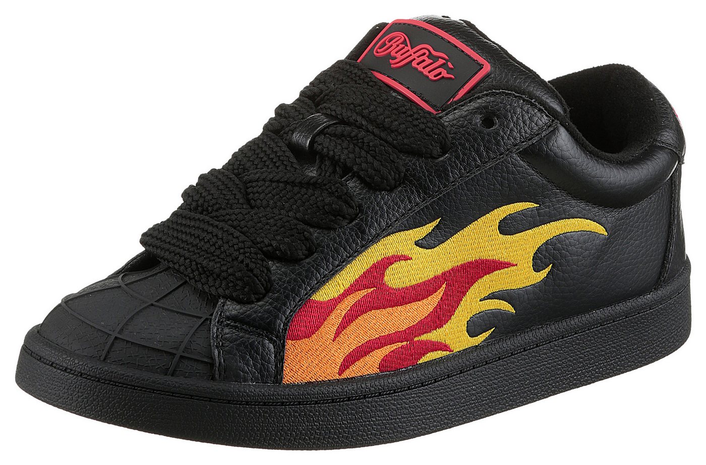 Buffalo LIBERTY Sneaker, Freizeitschuh, Schnürschuh, Halbschuh mit trendigem Flammenmotiv