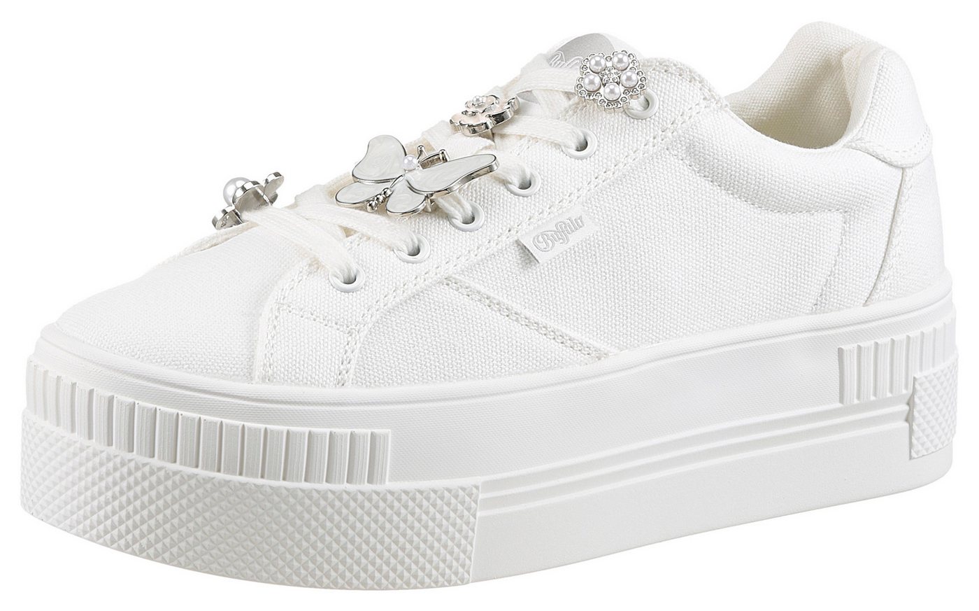 Buffalo PAIRED ICE Plateausneaker, Schnürschuh, Freizeitsneaker, Halbschuh mit Schmuckelementen
