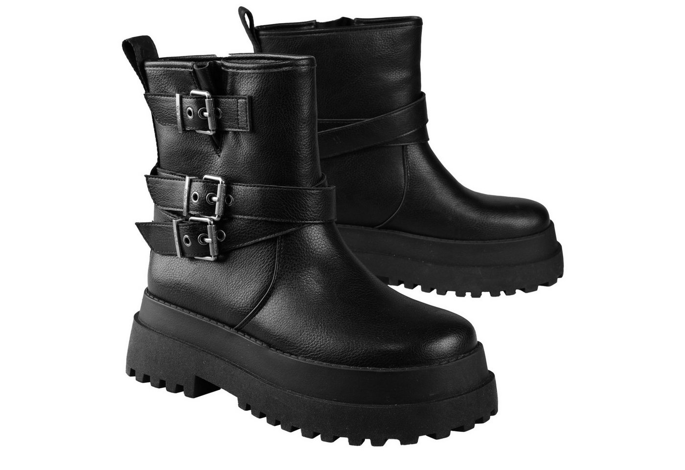 Buffalo Pluto Farmer Biker Stiefelette mit Plateauabsatz