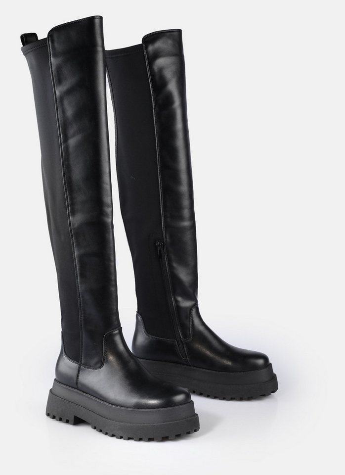 Buffalo PLUTO Overkneestiefel Langschaftstiefel, Festivalboots mit Stretchschaft