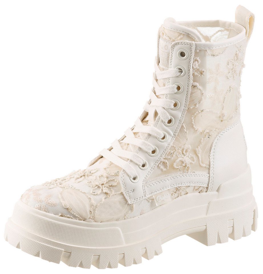 Buffalo Schnürboots Blockabsatz, Plateau, Stiefelette, mit transparentem Schaft