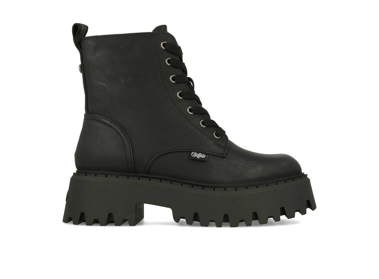 Buffalo Aspen Lace Up Warm Vegan Black Chelseaboots