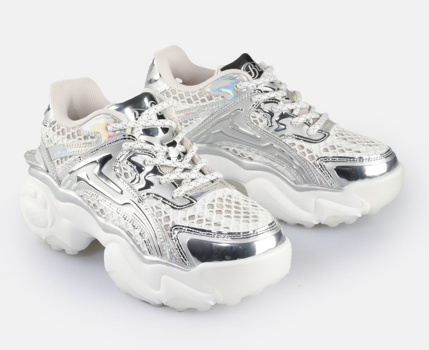 Buffalo SCORE TEC Plateausneaker, Ugly Sneaker, Schnürschuh, Freizeitsneaker in cooler Metallic-Optik