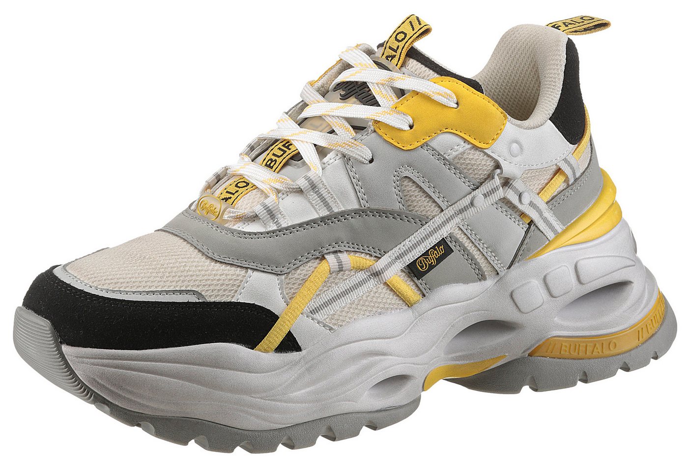 Buffalo TRIPLET HOLLOW Plateausneaker, Chunky Sneaker, Schnürschuh, Freizeitschuh mit Kontrastdetails