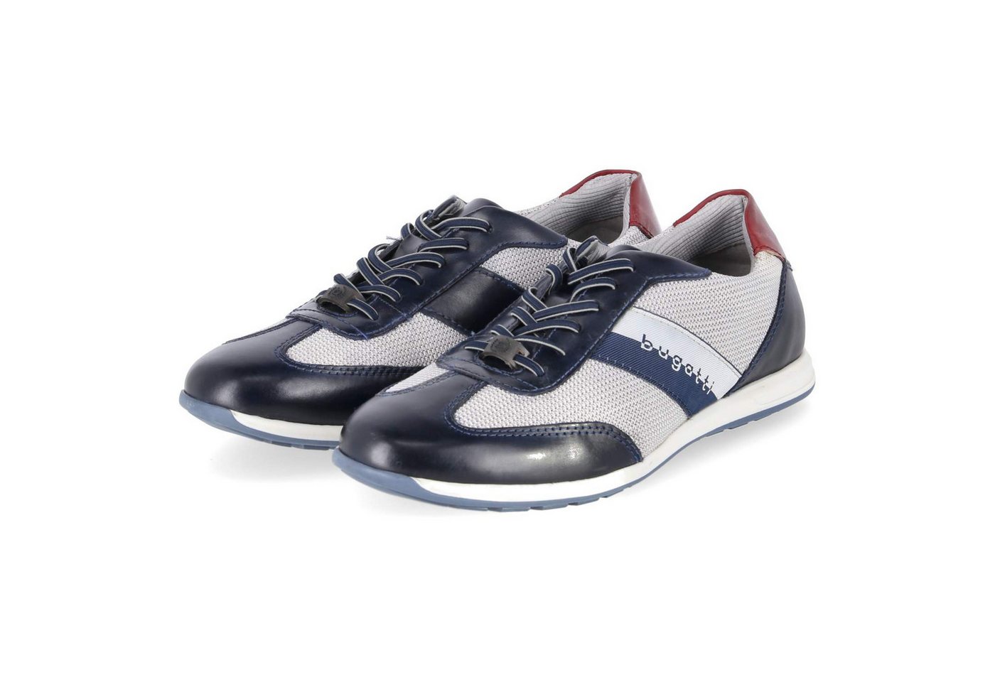 Bugatti 311A9Q051069-4012 Herren Leder & Textil blau Schnürschuh