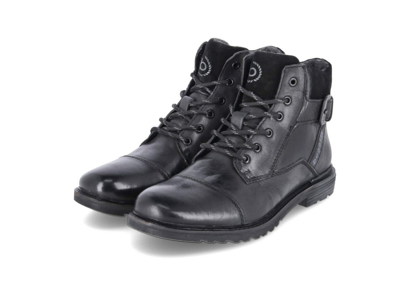 Bugatti 321A0U3W3200-1000 Herren Leder schwarz Schnürstiefel