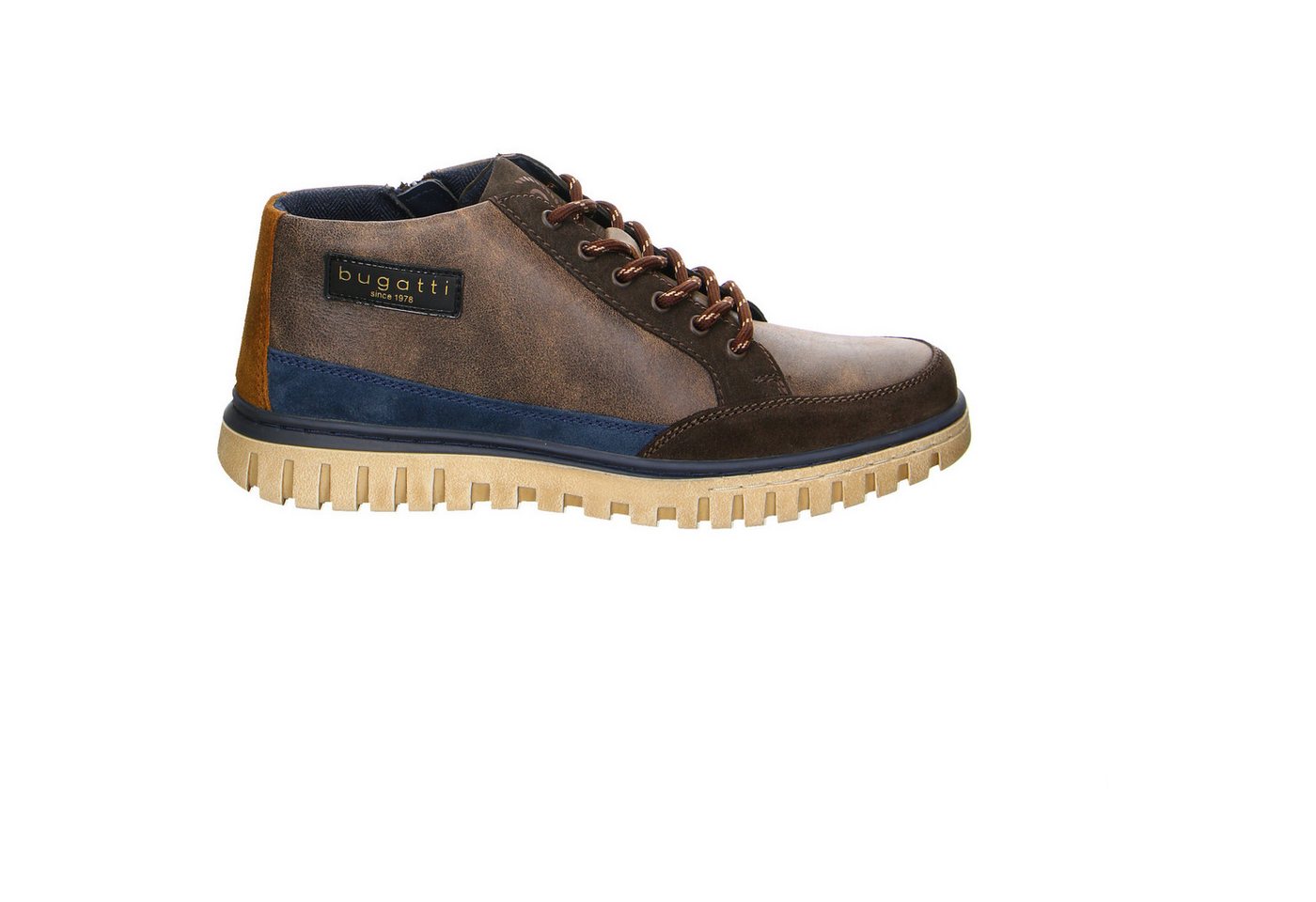 Bugatti 321atg321900-6100 Velour Schnürstiefel braun Chelseaboots