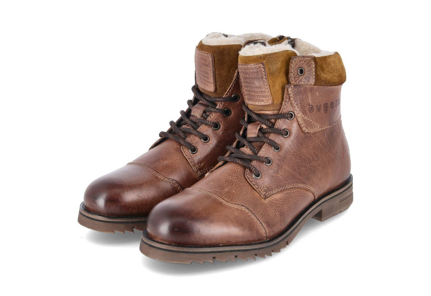 Bugatti 321AUF501200-6300 Herren Glattleder braun Schnürstiefel