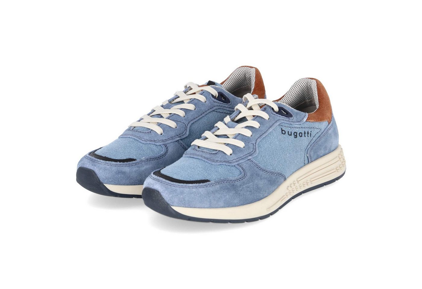 Bugatti 333AX8021469-4042 SMU Herren Leder & Textil blue Schnürschuh