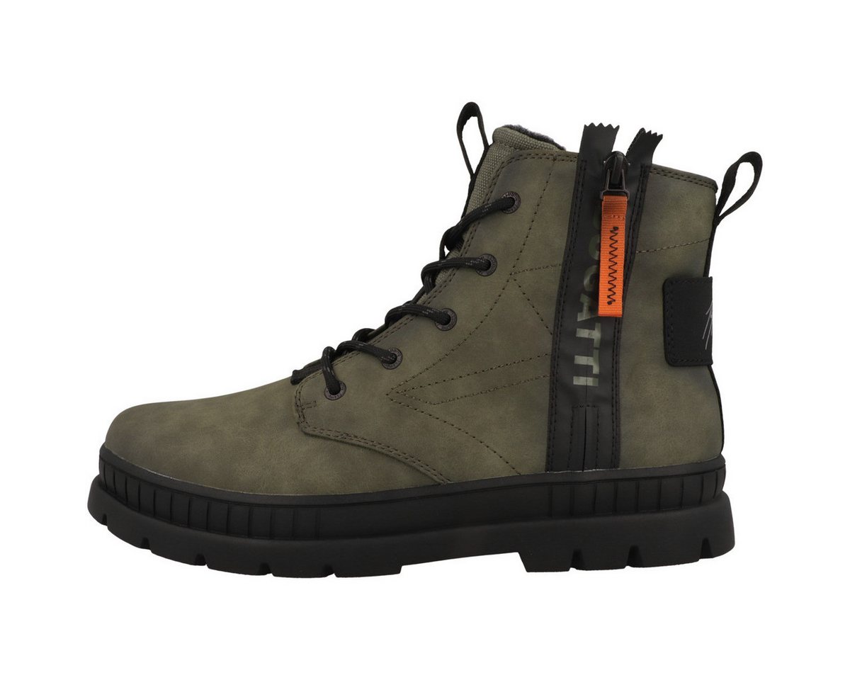 Bugatti AGB33 Herren Schnürboots Stiefeletten, Stiefel, Winterstiefel, Winterboots, Schneestiefel (grün)